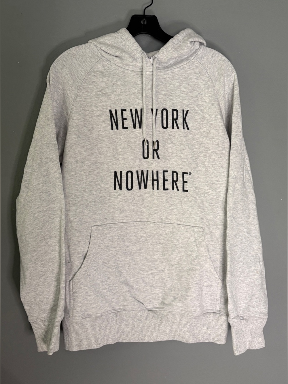 New York or Nowhere Light Gray Pullover Hoodie